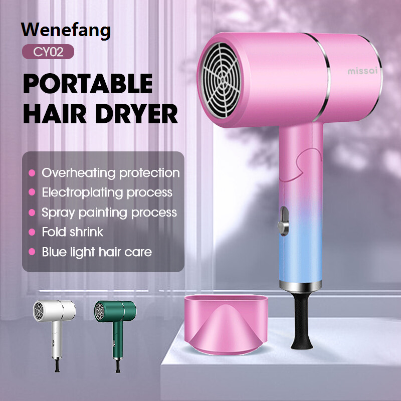 Wenefang Aolon Hair Dryer Anion ion Mode adjustment Hot And Cold Air Salon Level Blue Ion Travel Use Home Use Hair Dryer Strong Power Quick Drying Low Noise Blow Dryer for Travelling PK Khind Xiaomi Ckeyin ( Malaysia plug ) CY02 hairdryer 吹风筒 Tsumai ha