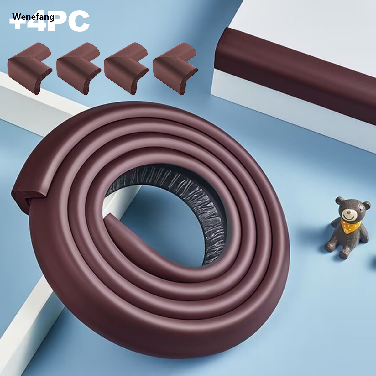 Wenefang 1PC 2m anti-collision bar + 4PC Collision angle Baby Proofing New style Corner Guards Edge Protectors Fireplace and Table Bumper