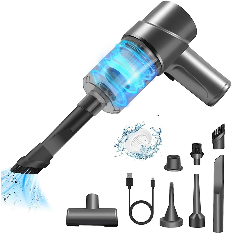 Handheld Vacuum Cordless Gray ABS 6000PA Powerful Car Vacuum Cleaner for Home,Pet Hair,Car