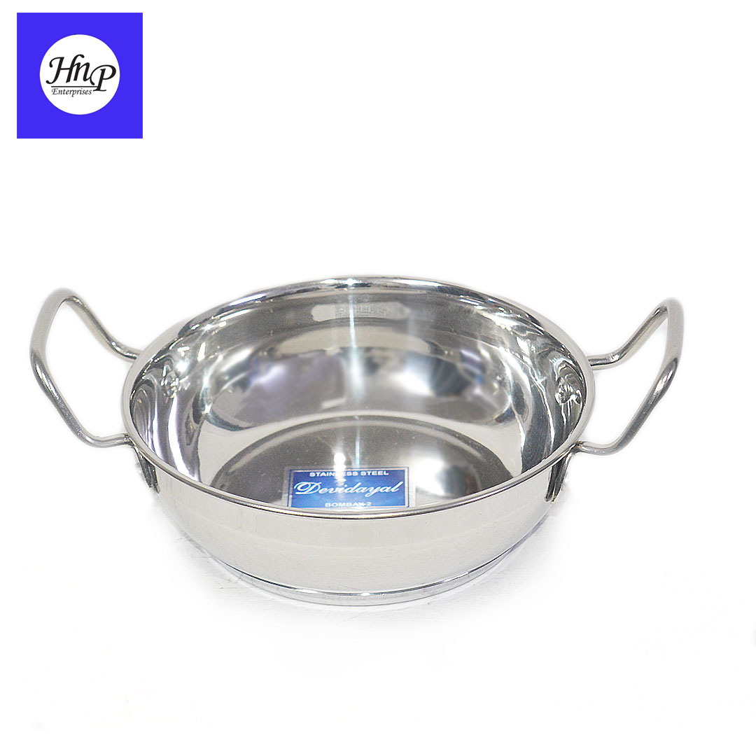 DeviDayal Stainless Steel Induction Bottom Kadai 25 cm