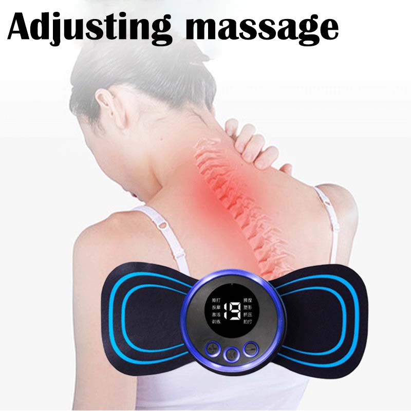 HOT Mini Rechargeable Neck Massager Portable Electric Neck Massage Cervical Massage Patch 8 Modes 19 Level Relieve Muscle Fatigue
