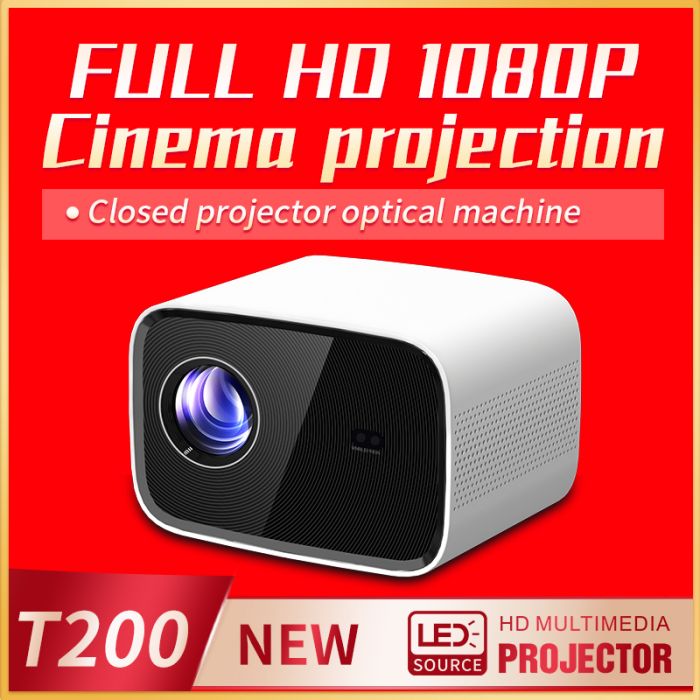 T200 FULL HD 1080P Home Theater Smart Projector Android 12.0 System abundant software Mini LED T200 Projector