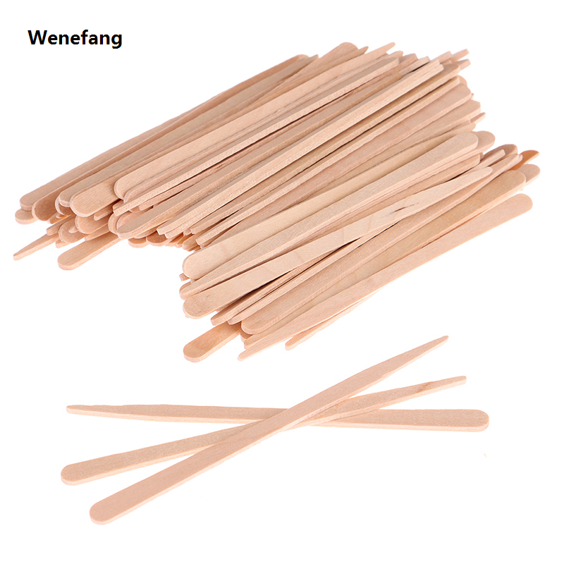 Wenefang 100PCS Woman Wooden Body Hair Removal Sticks Wax Waxing Disposable Sticks Beauty Toiletry Kits Wood Tongue Depressor Spatula