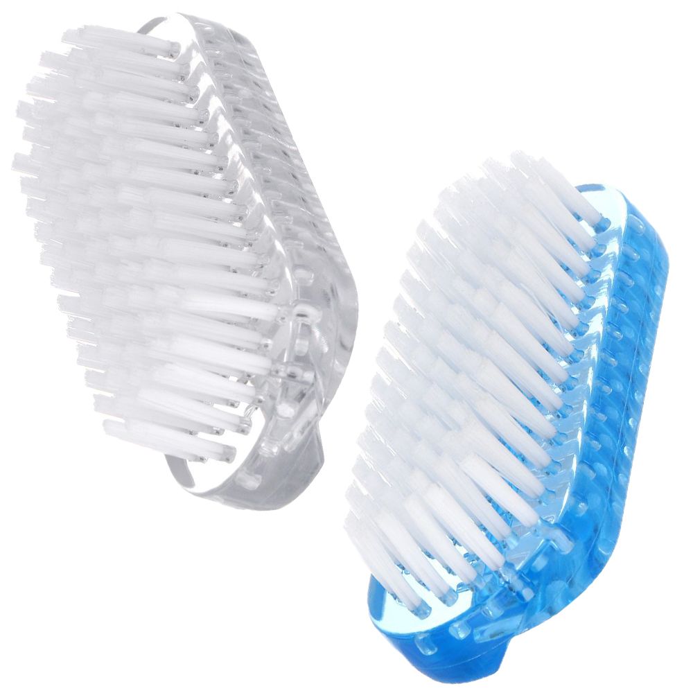 2Pcs Portable Double Sided Practical Dust Cleaning Nail Cleaning Scrubbing Brushes Manicure Tools Nail Brush