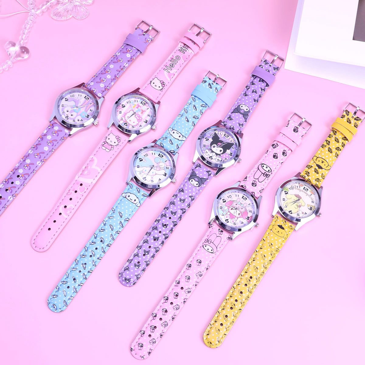 [Hot selling all over the internets]2025 The Most Alloy Cartoon Sanrio Simple Cute Elementary and Middle School Girls Quartz Pointer Watch Trendy [Top-notch quality]