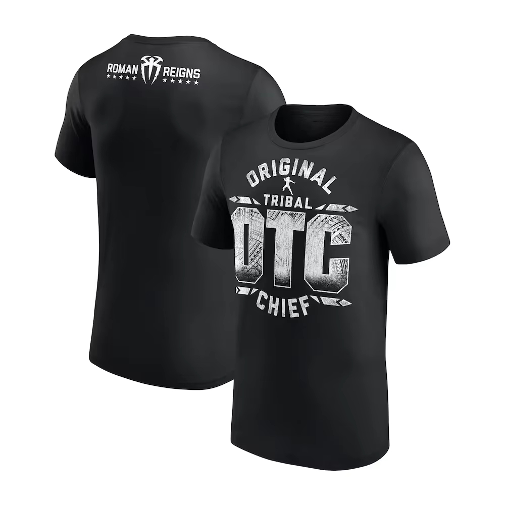 HOT Men's Black Roman Reigns OTC 10-Star T-Shirt Summer Quick-drying Sportswear 3D Printed 2025 New Oversized Men's T-shirt