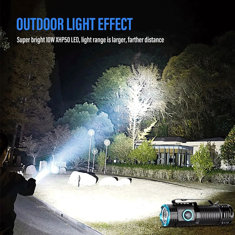 New Powerful XHP50 LED Flashlight Mini EDC Pen Clip Torch with Tail Magnet Camping Fishing Emergency Flashlight Hat Clips Lights