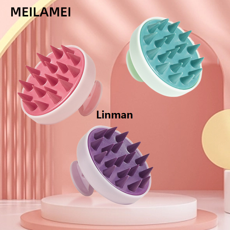 Linman Silicone Shampoo Scalp Hair Massager Head Body Scalp Massage BruFifty percent discount sh Scalp Massage Brush Comb Magic Handle Brush Spa Massage Brush
