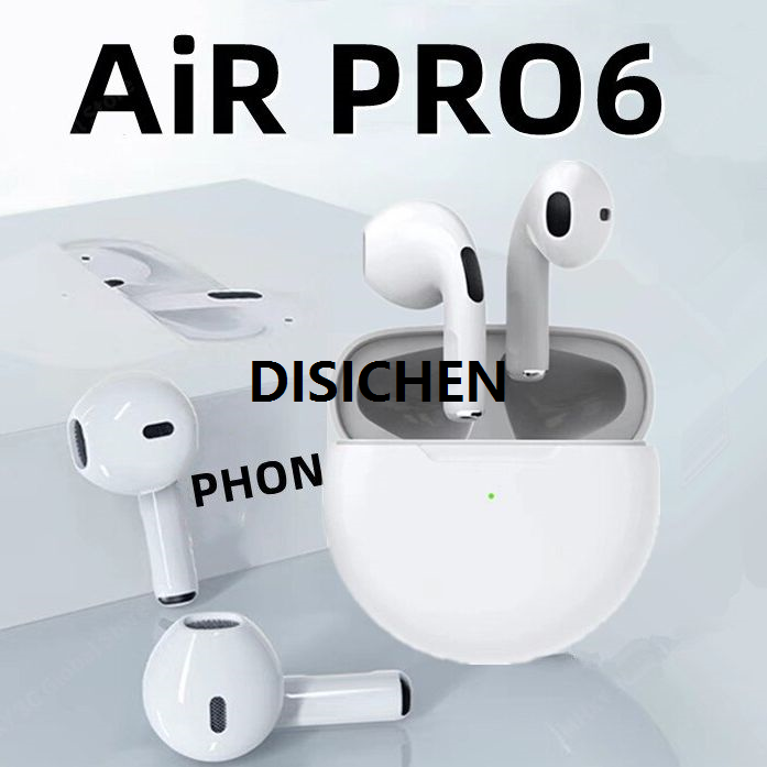 DISICHEN Original Air Pro 6 TWS Wireless Bluetooth Earphones Headphones Mini Earpone Headset For Xiaomi Android Apple iPhone Earbuds Hot Selling