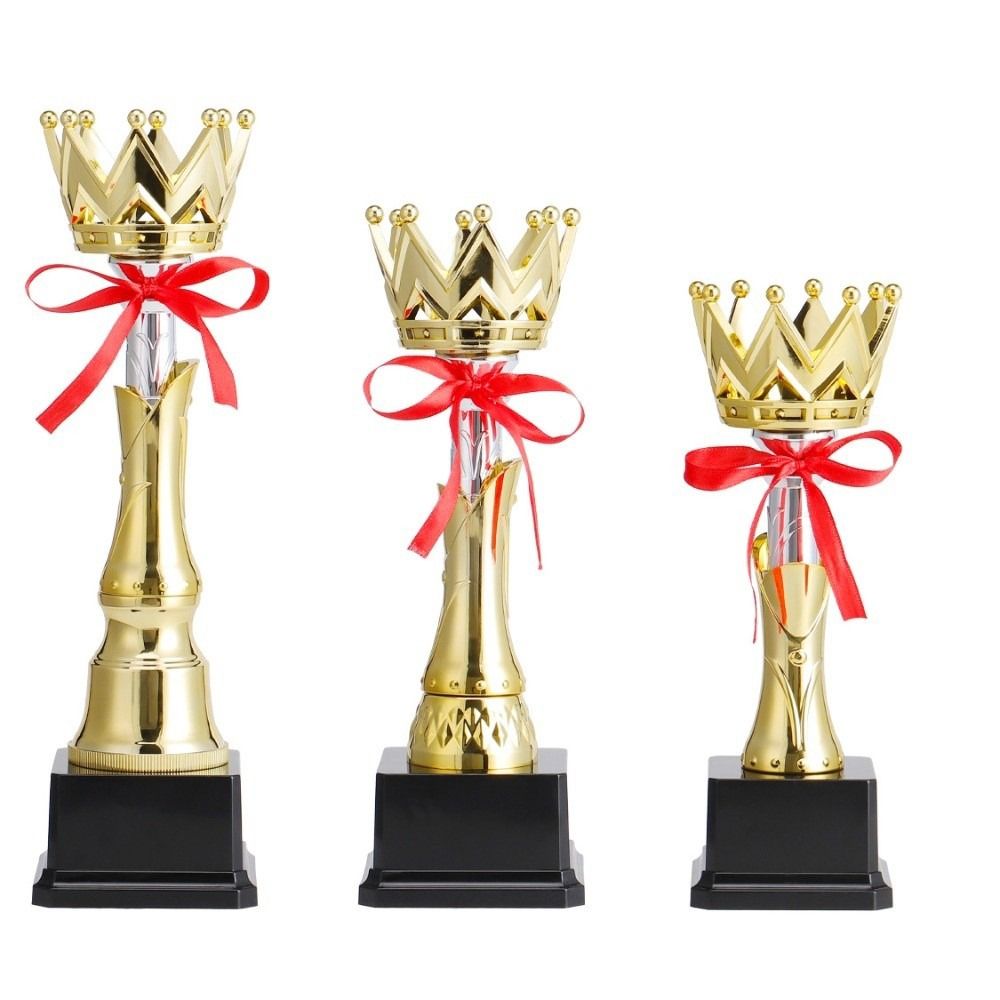 New Gold Gold Trophy Awards Crown Plastic Award Cup School Rewarding Supply Winner Award Trophy Toy School Competition