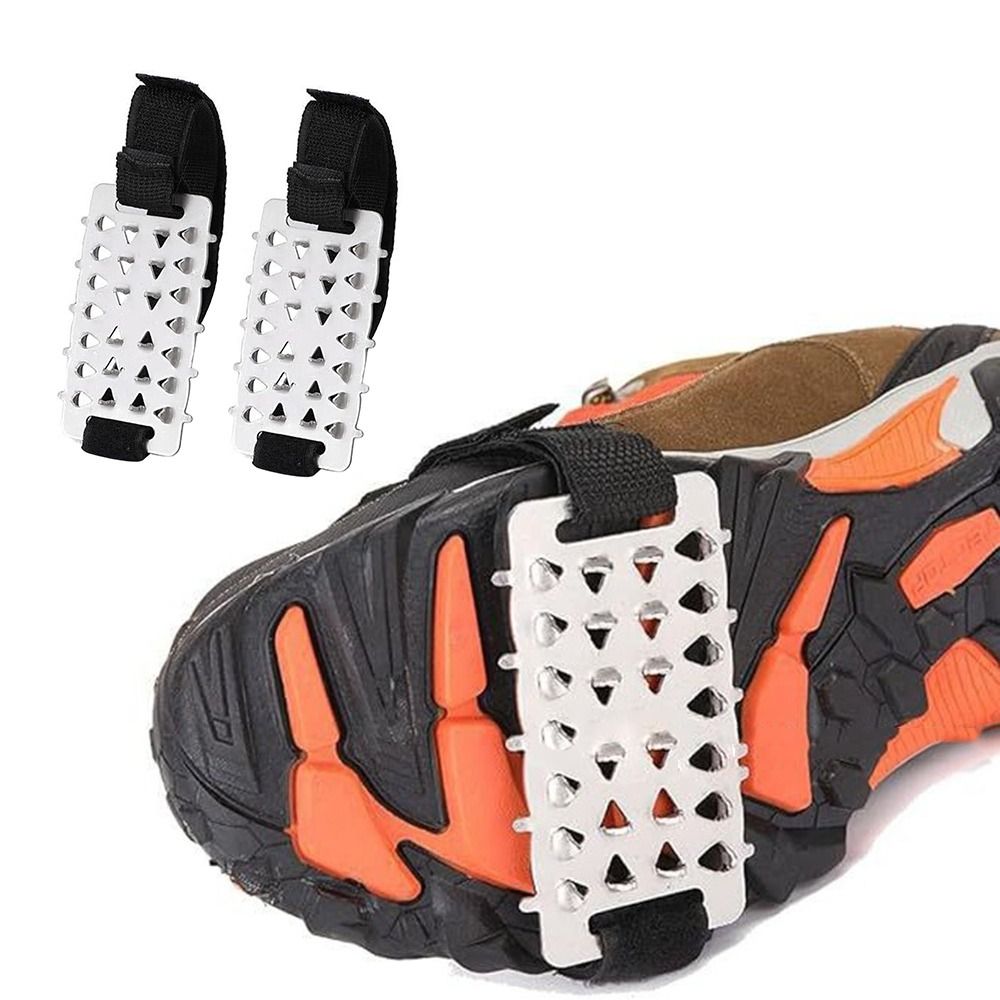1Pair New 26 Teeth Spikes Crampons Stainless Steel Non-slip Ice Grippers Gripper Snow Spikes for Men Women Hiking Boots and Shoes