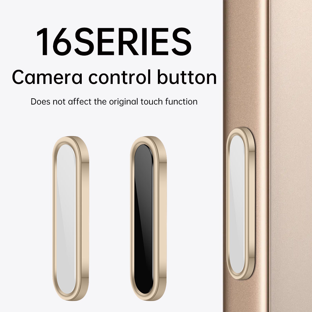 HODON 2PCS Camera Control Button Protector Sticker For iPhone 16 Pro Max 16 Plus Side Tempered Glass Film