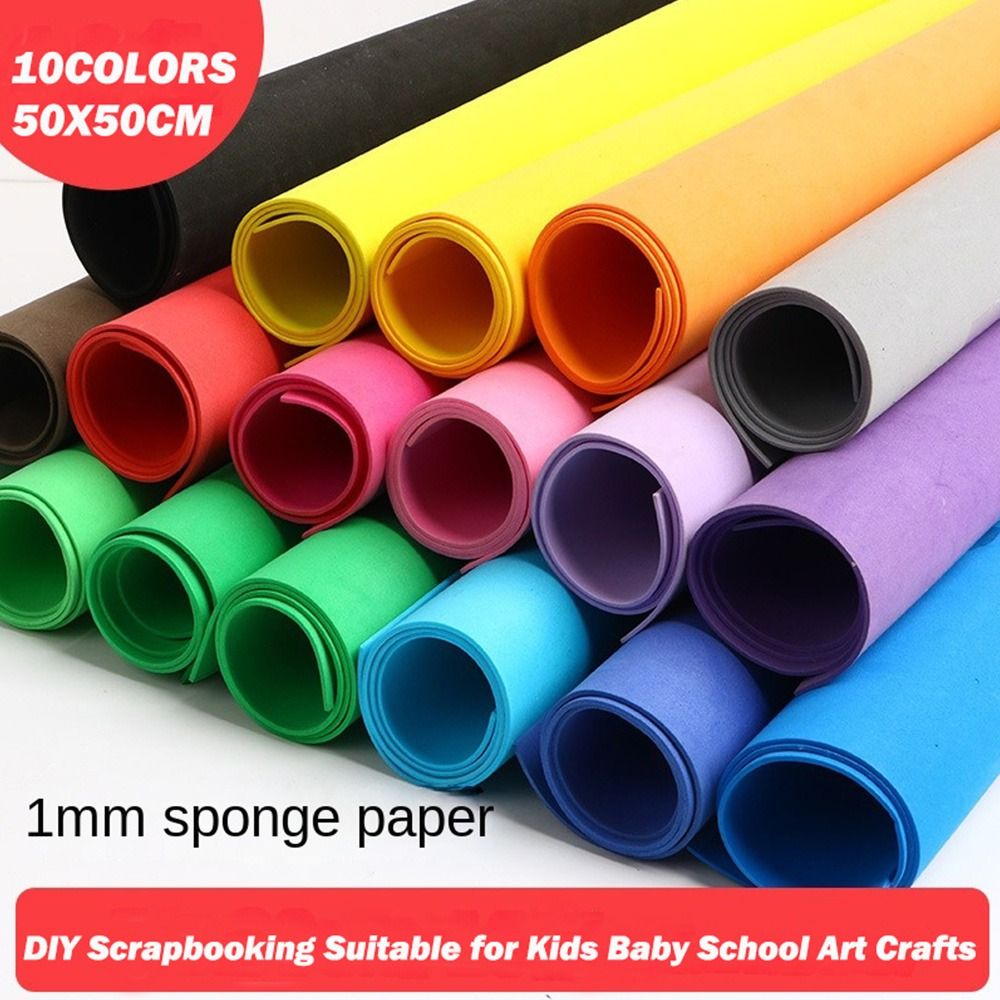 New Colorful Sponge Paper 1mm Thick EVA PE Paper 50x50cm DIY Cut Paper Kids Baby