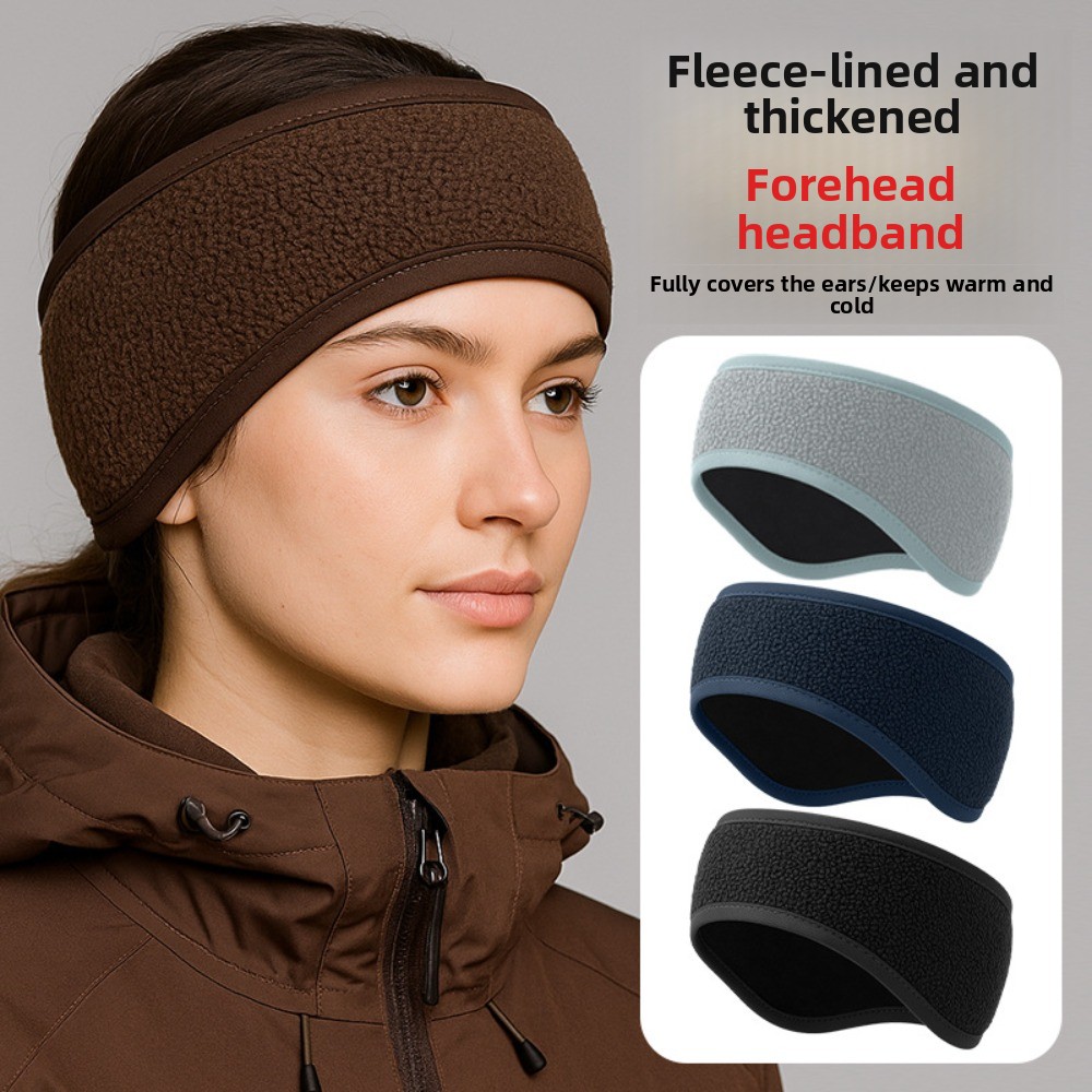 Unisex Warm Fleece Sports Headbands Ear Warmer Thick Winter Sweatband Thermal Anti-cold Outdoor Earmuffs Headband Skiing Running Cycling