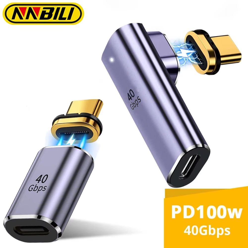 New models on sale NNBILI 100W Thunderbolt3 Magnetic Adapter USB C To Type C 40Gbps Fast Charging Magnet Converter Cable 8K@60Hz USB Type C Adapte