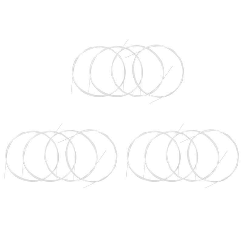 3X Ukulele Carbon Strings Fluorocarbon Fiber Strings for 21/ 23/ 26 Inches of Guitar Ukulele Part White