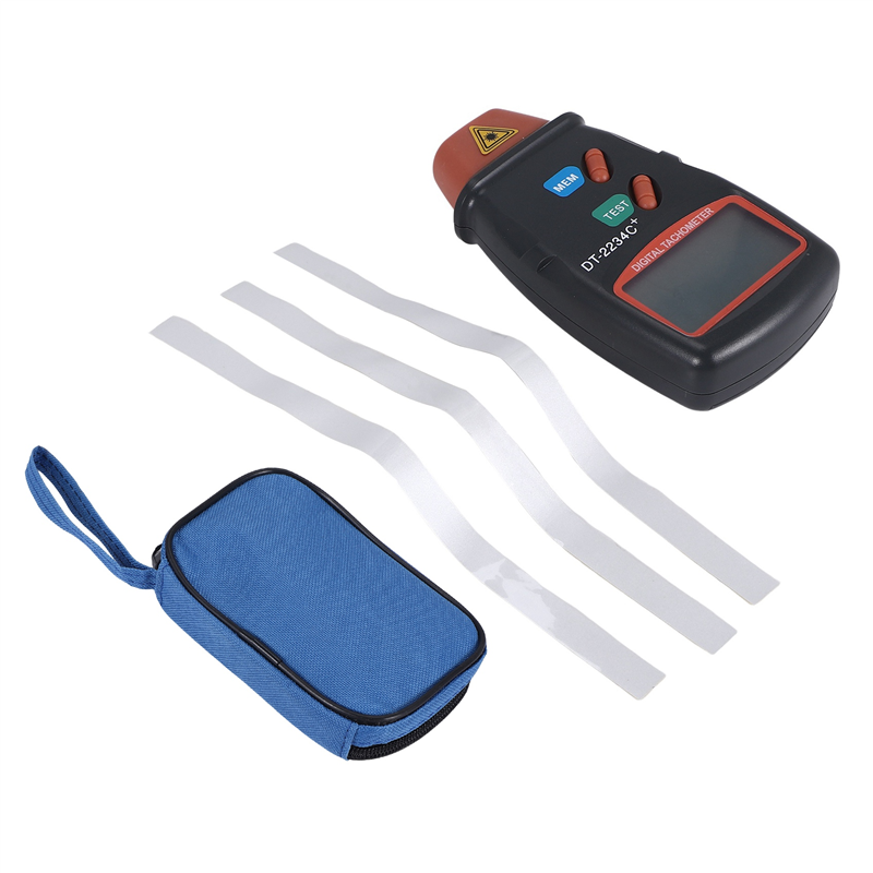 Kqueebee Digital Tachometer, DT-2234C+ Non-Contact Mini RPM Tester Meter LCD Display Handheld Digital Photo Tachometer