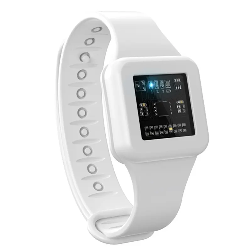 Ultrasonic Mosquito Repellent Watch Frequency Adjustable Electronic Watch Portable Ultrasonic Bracelet Mosquito White