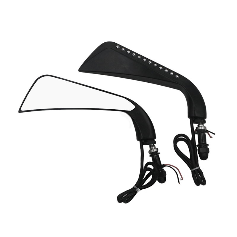 Designed for Motorcycle LED Rear View Mirrors Black