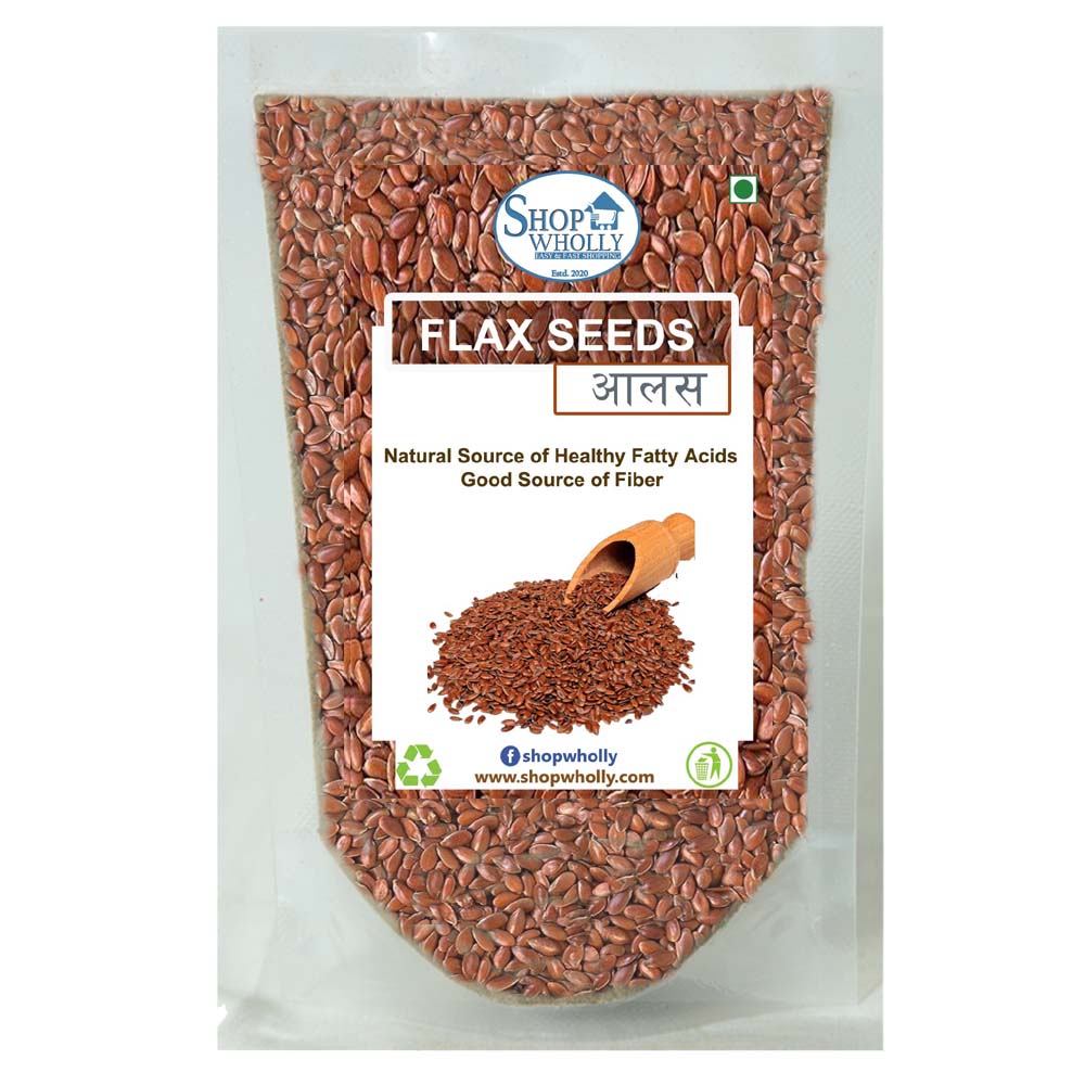 ShopWholly Premium Flax Seeds (Alas)- 100% Natural Superfood for Digestion, Heart Health, Weight Loss & Omega-3 - 100g / 200g / 500g / 1kg
