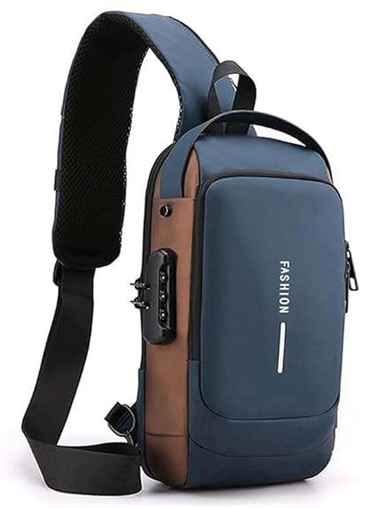 Waterproof Polyester Slim Unisex Crossbody Sling Bag Chest Backpack Men's Shoulder Bag, Leisure Travel Handbag, Hard Shell Anti-Theft Chest Bag