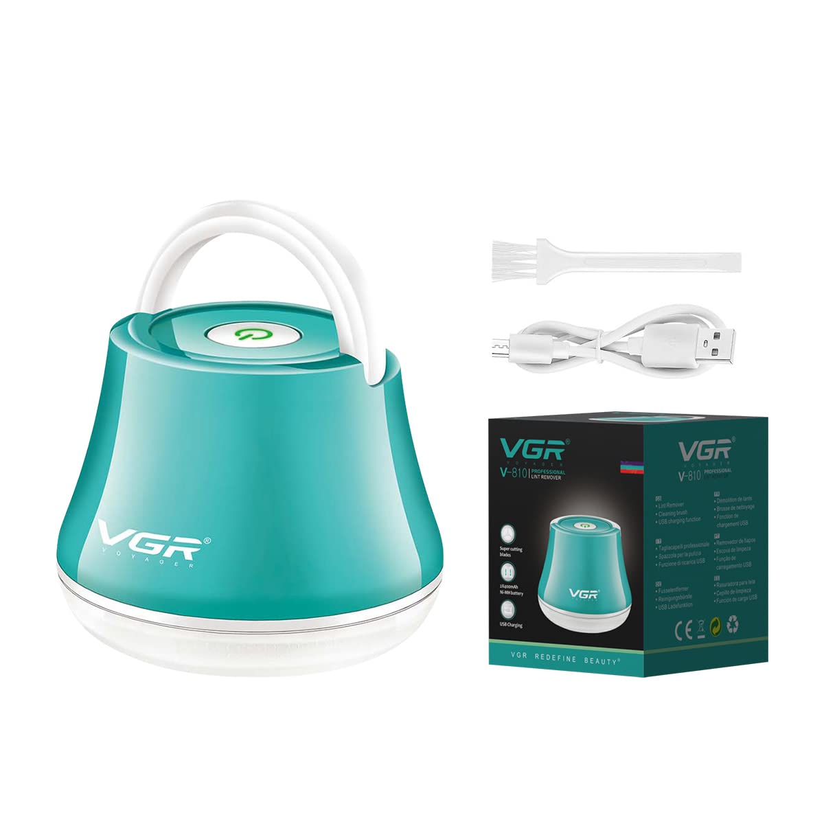 VGR V-810 Portable USB Rechargeable Lint Remover Fabric Shaver Pet Hair Remover, Effectively and Quickly Remove Lint from Clothes, Sweater, Couch, Sofa, Blanket, Curtain, Wool