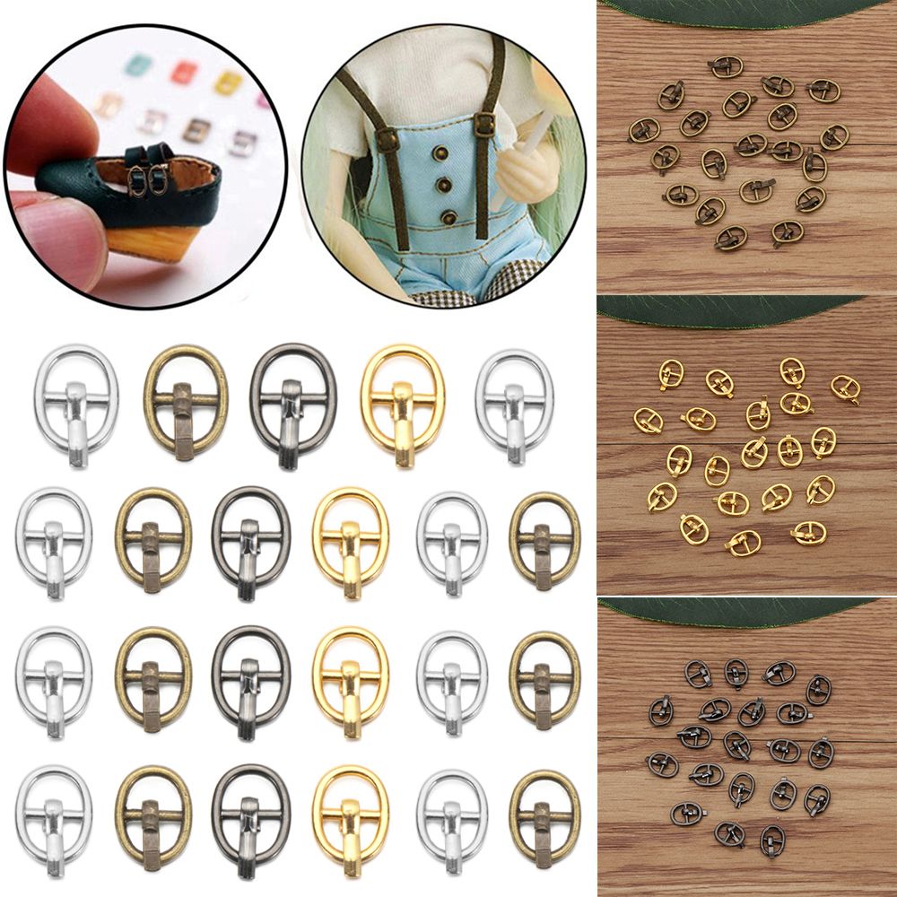 20pcs High quality Mini Ultra-small 4 colors Diy Dolls Buckles Doll Bags Accessories Tri-glide Buckle Belt Buttons