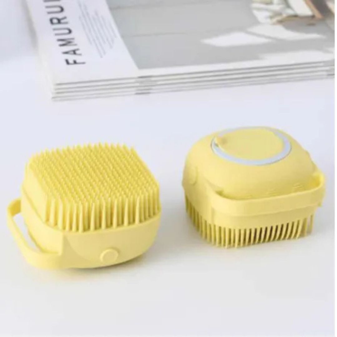 1pc New Silicone Bath Brush Bath Home Massage Shampoo Brush Silicone Round Baby Bath Brush Can Fill Liquid Bathroom Ball