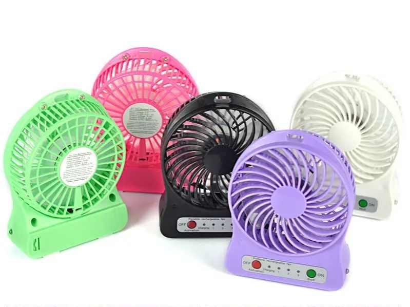 Portable Rechargeable Handy Mini USB Fan With LED Light Cooling Fan