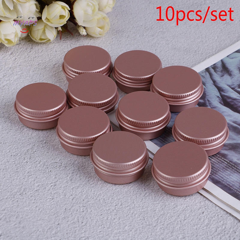 New models on sale 10ps High Quality Eye Cream Hair Conditioner Tin Cosmetic Metal 10g Pink Empty Aluminum Pot Jars Cosmetic Containers With Lid