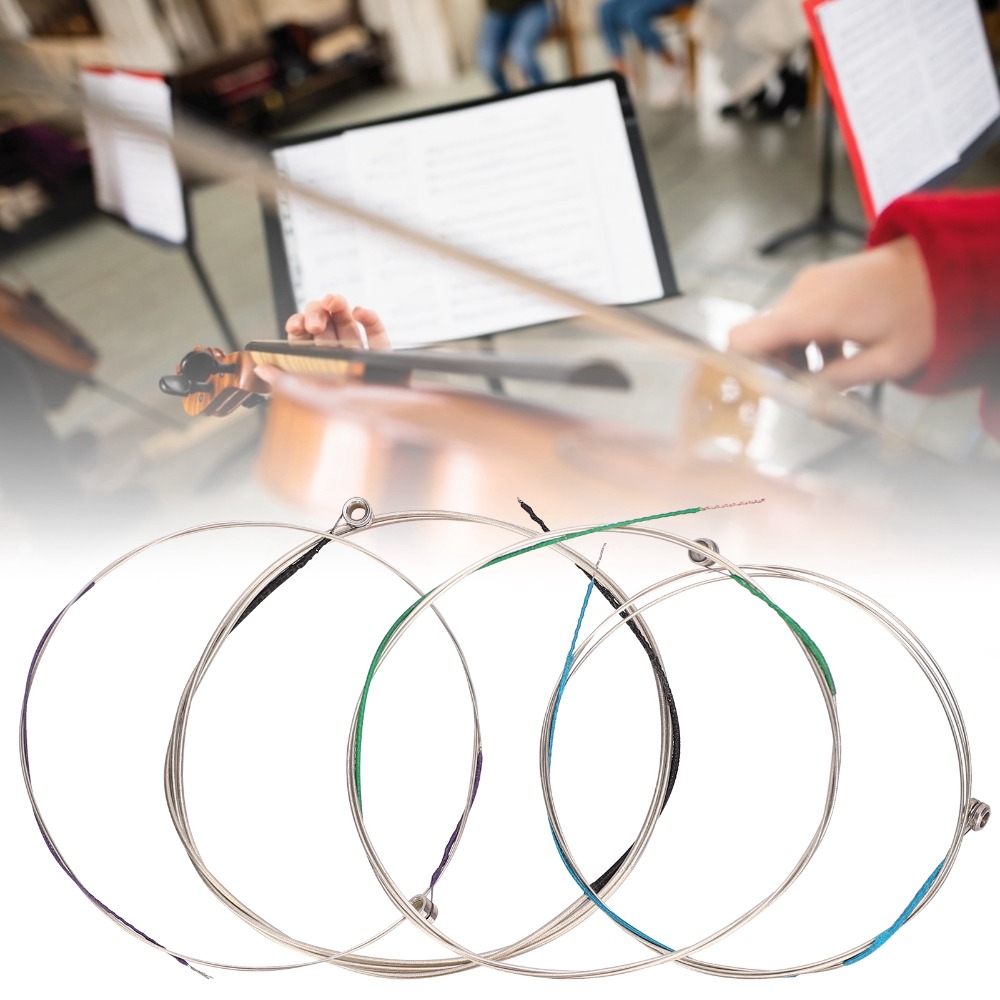 ​4 Pcs Durable ​Steel Core​ ​Viola Strings​ ​E A D G Tuning​ Full Set Strings​ ​Universal String Set​ ​Maintenance Strings​ ​Viola String Set​ ​For 14"-16" Violas