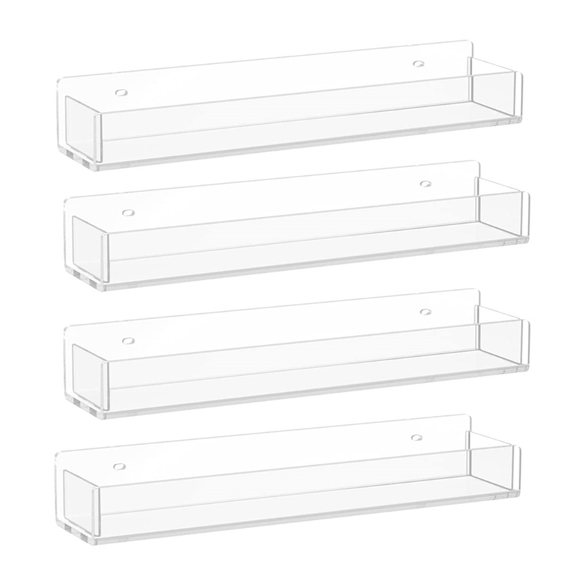 Wall Mounted Spice Rack Organizer,Clear Acrylic Spice Shelf Storage Holder for Wall Kitchen Pantry Cabinet Door 12 Pack