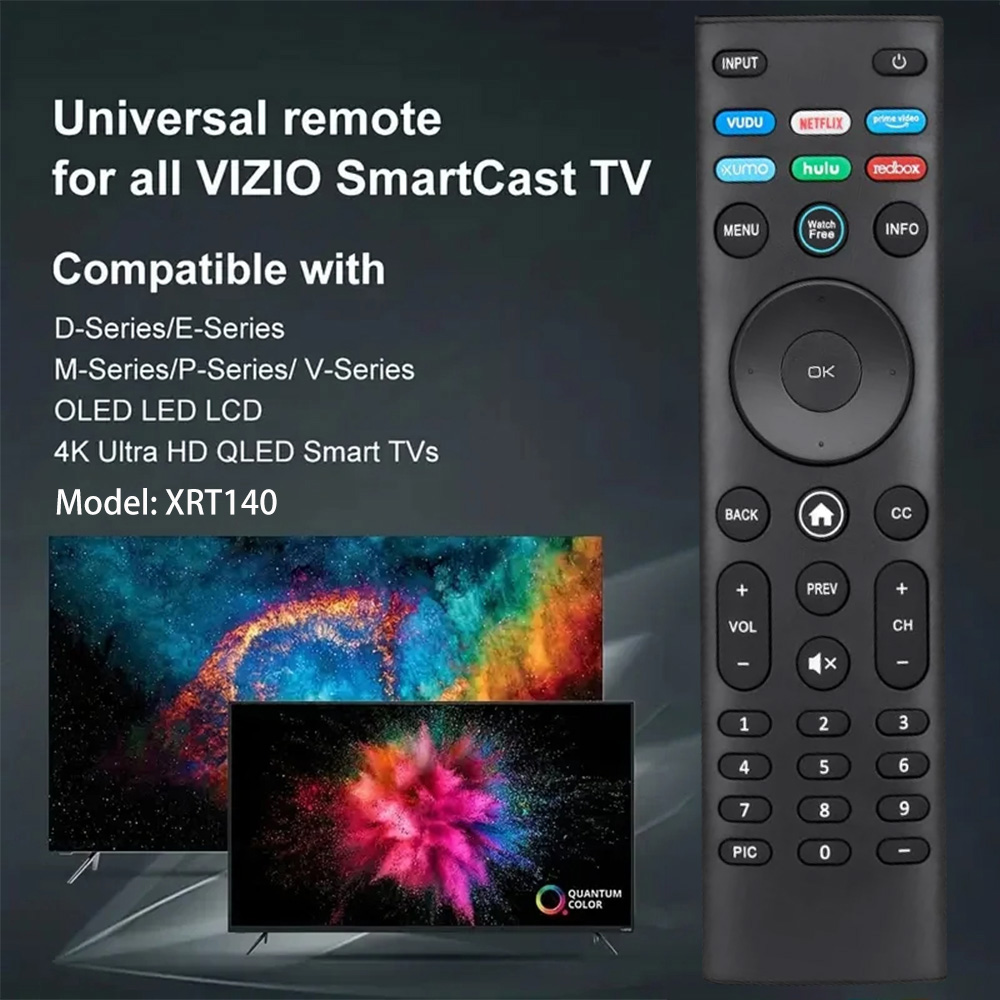 Original Universal Replace Remote XRT140 for VIZIO All LCD LED HDTV HD UHD HDR 4K Smart TVs, OLED P M V Series Television, OLED55-H1