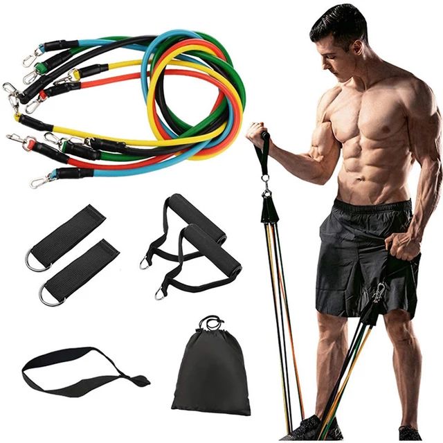 11 In 1 Combo- Power Resistance Exercise Band Set-Total 150LBS