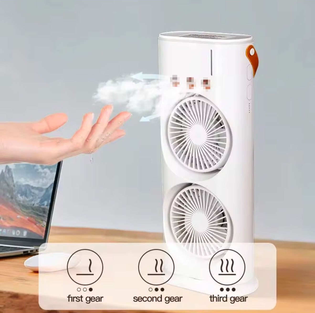 Rechargeable Double Ended Spray Fan With Battery Backup And Remote Controller