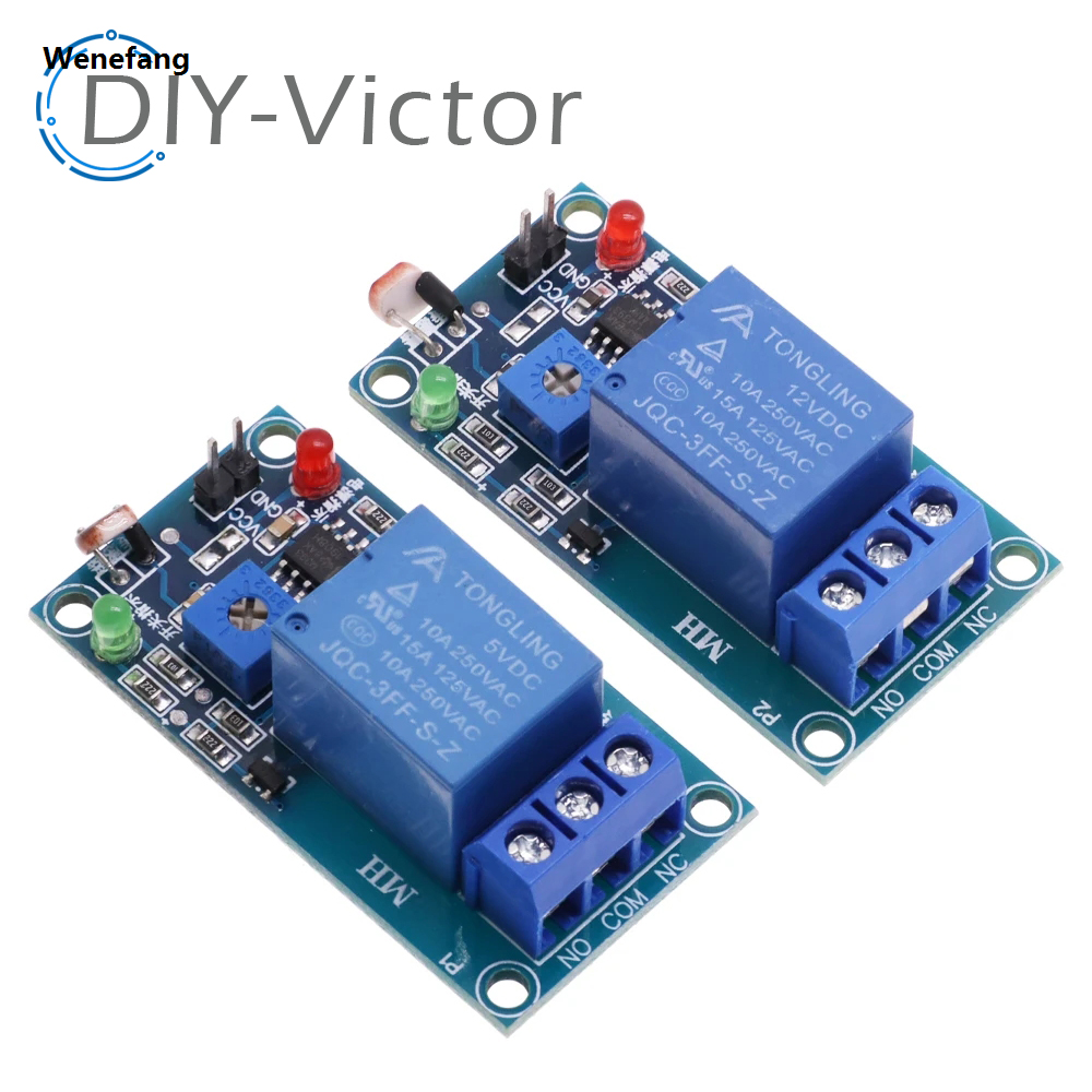 Wenefang 5V 12V Light Photoswitch Sensor Switch LDR Photoresistor Relay 2025 New Module Light Detection Photosensitive Sensor Board For Arduino