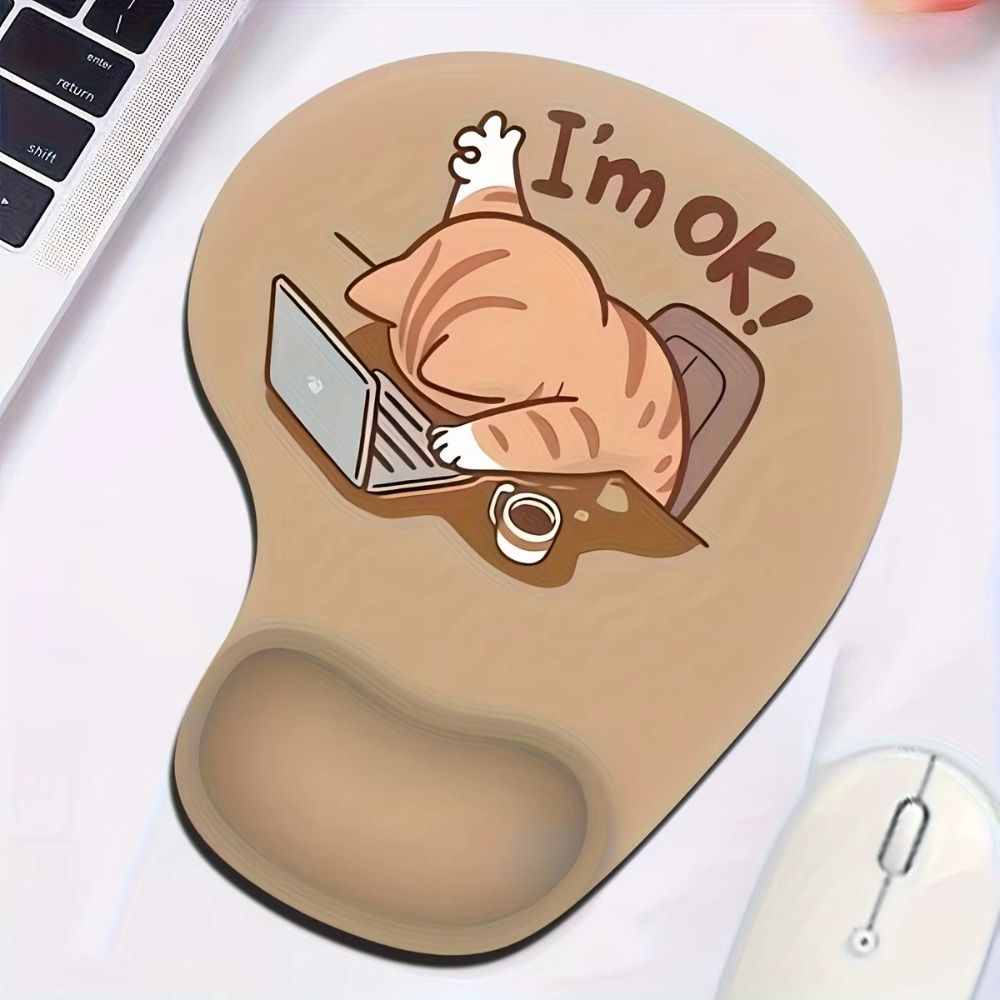 Computer Peripherals Ergonomic Animal Mouse Pad Cute Cartoon Non-Slip Cat Mouse Mat Silicone Comfortable Wrist Support Pad Home Office