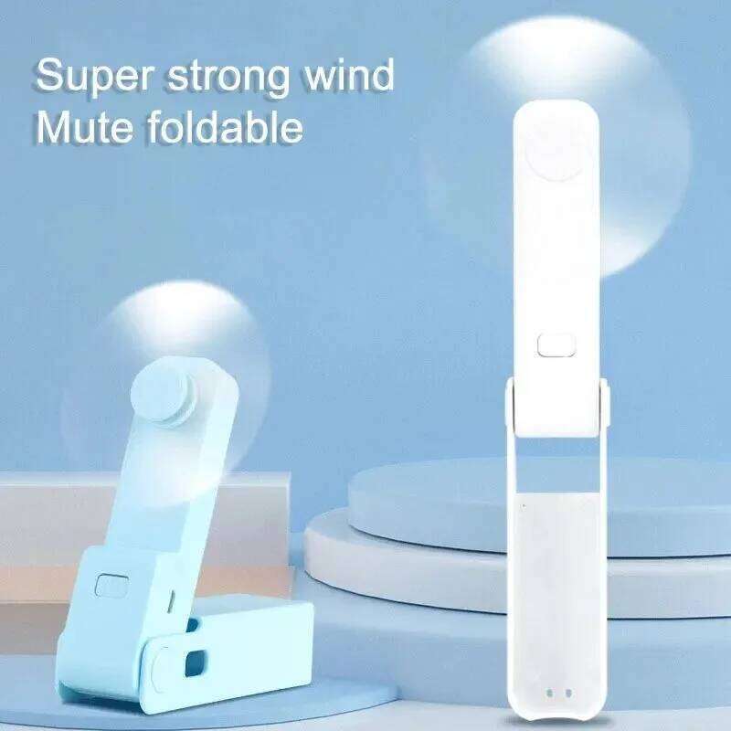 1pc Mini Portable Fold Fan Originality Charging Household Electrical Appliances Desktop Electric Hold Small Air Cooler