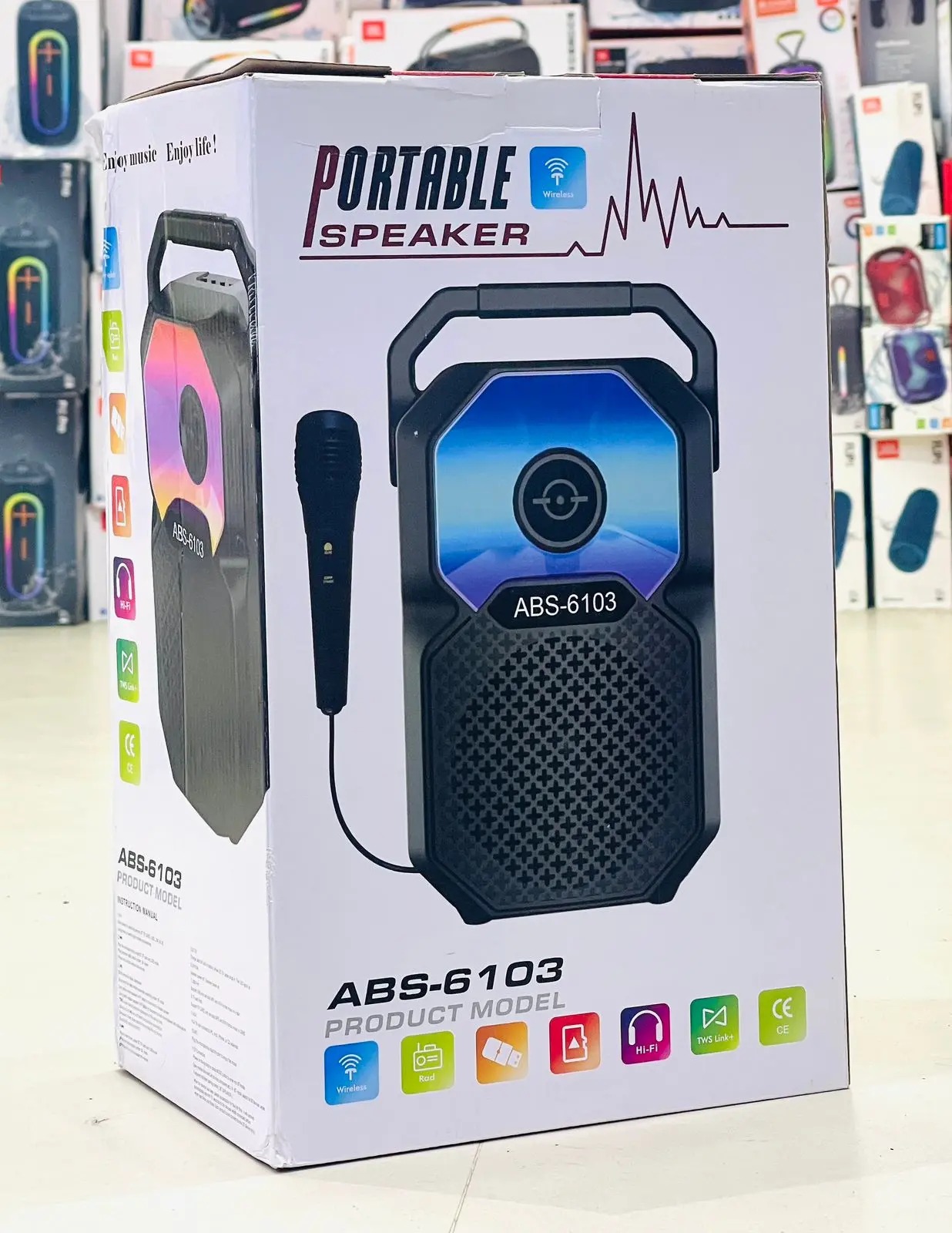 WIRELESS ABS-6103 Portable Speaker With Mic