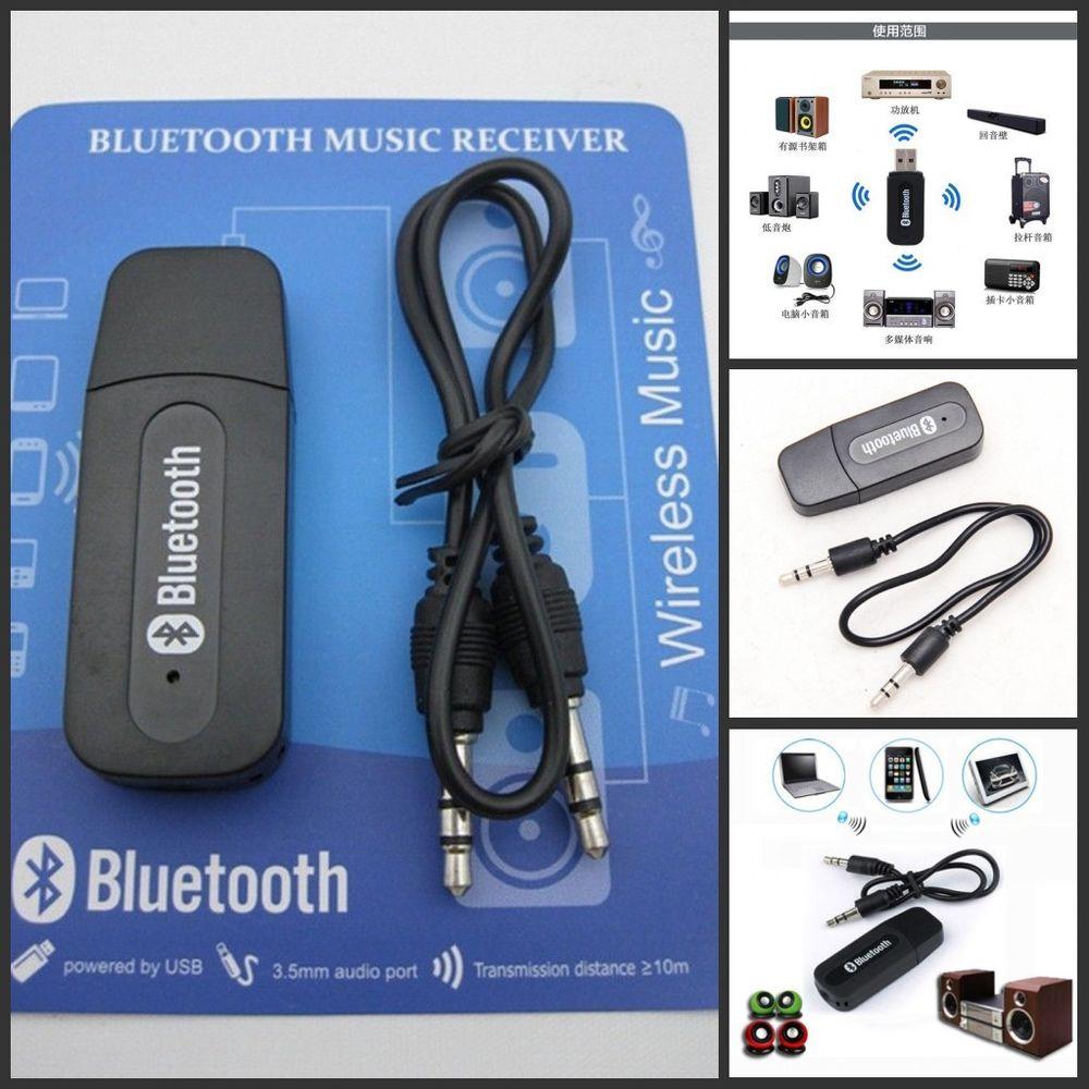 Bluetooth USB Aux Stereo Music Audio Receiver + 3.5MM Cable