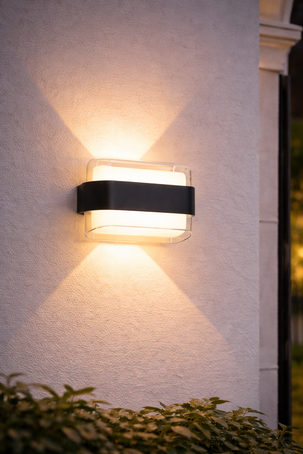 Fablite 12W LED Up Down Outdoor Wall Light IP65 Waterproof Warm White Acrylic Modern Wall Lamp for Garden Balcony Gate Porch Staircase