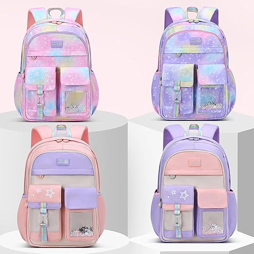 New trendy 3 compartment school and travel backpack for girls and kids/ Outdoor paying spacious children's bag/ Nursery and playgroup class accessory backpack for kids/ Primary Student Bookbag/ Cute Kids Backpack for Elementary School/ Daycare storage bag