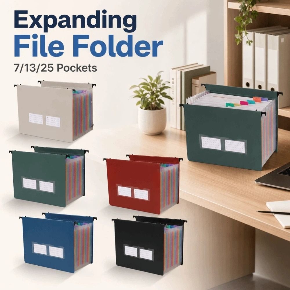 Lightweight 7/13/25 Pockets Expanding File Folder Dustproof Waterproof Test Paper Storage Bag Shrinkable Portable Portable Accordion Bag Receipt