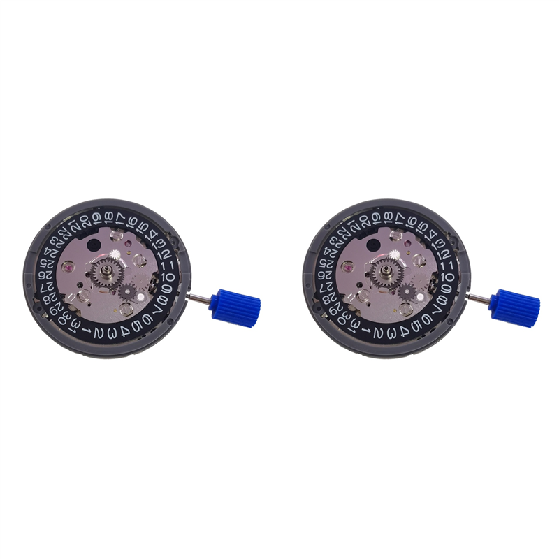 2X NH34 High- Watch Movement NH34 GMT Function Calendar 3O'Clock Automatic Movement Mechanism-Black Calendar