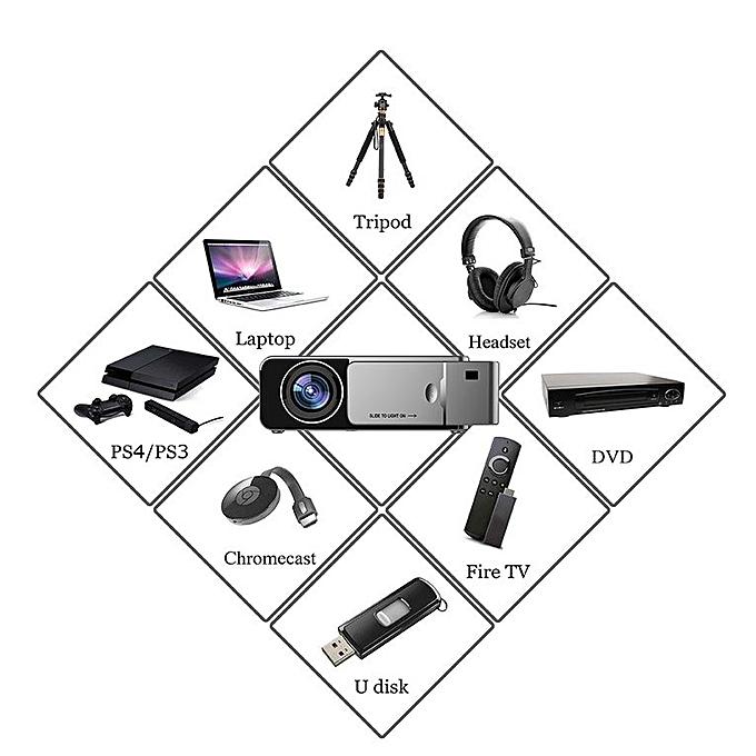 T6 LED Projector 1080P 100-240V Remote Control Wall Projector LED Projector