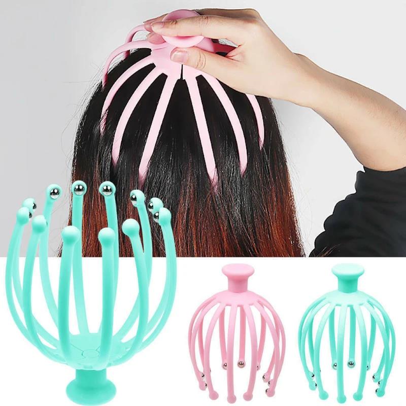 HOT 1Pcs Head Massager Neck Massage Octopus Scalp Stress Relax Spa Healing Alloy Health Care Tool Body Head Massage Beauty Tool