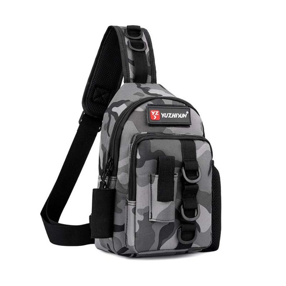 Multifuctional Rod Holders Fishing Chest Bag Waterproof Crossbody Lure Fishing Bags Fanny Pack Waist Bag Fishing Tackle Pack Hiking Camping