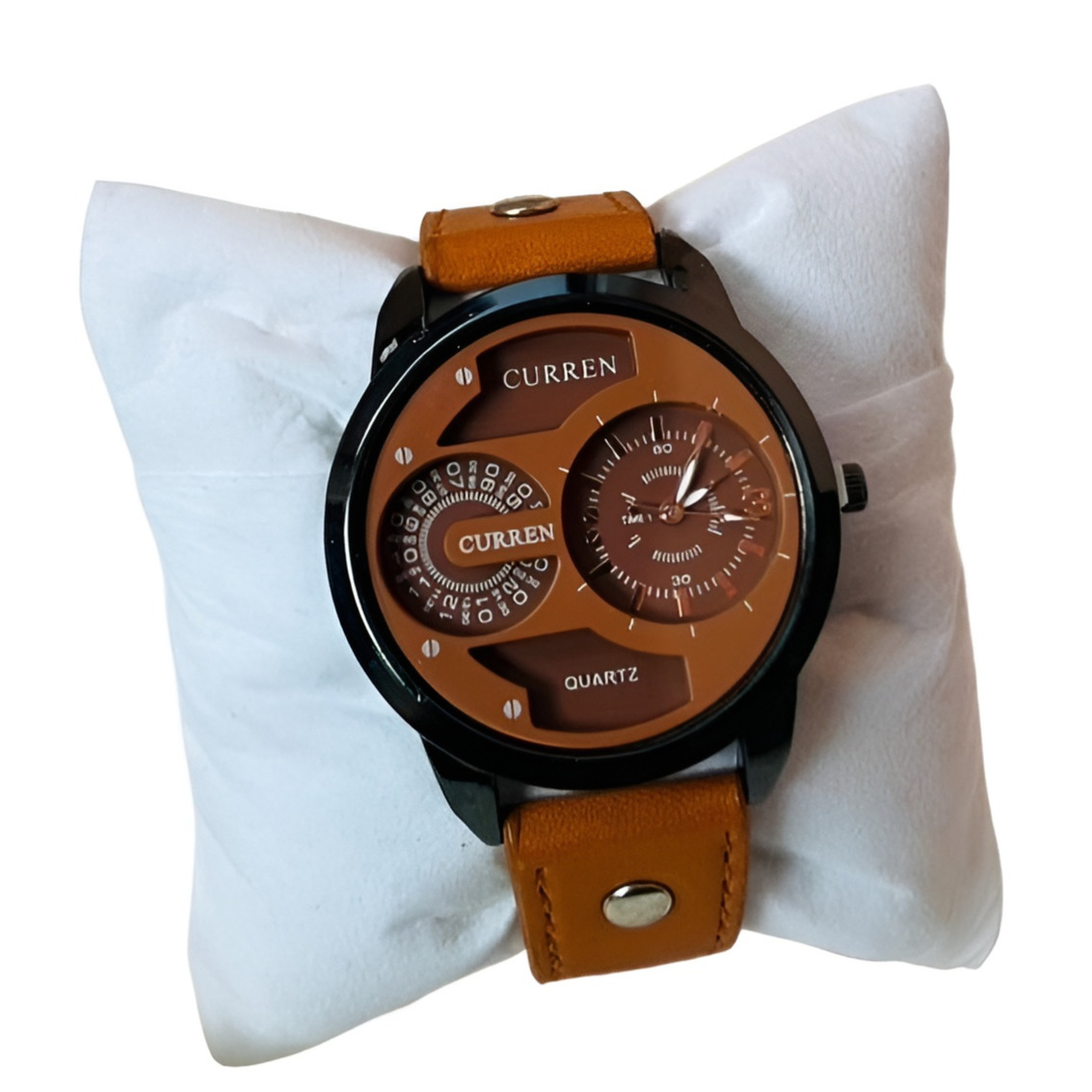 Brown Belt Round Dial Best Quality Quartz Watch For Men