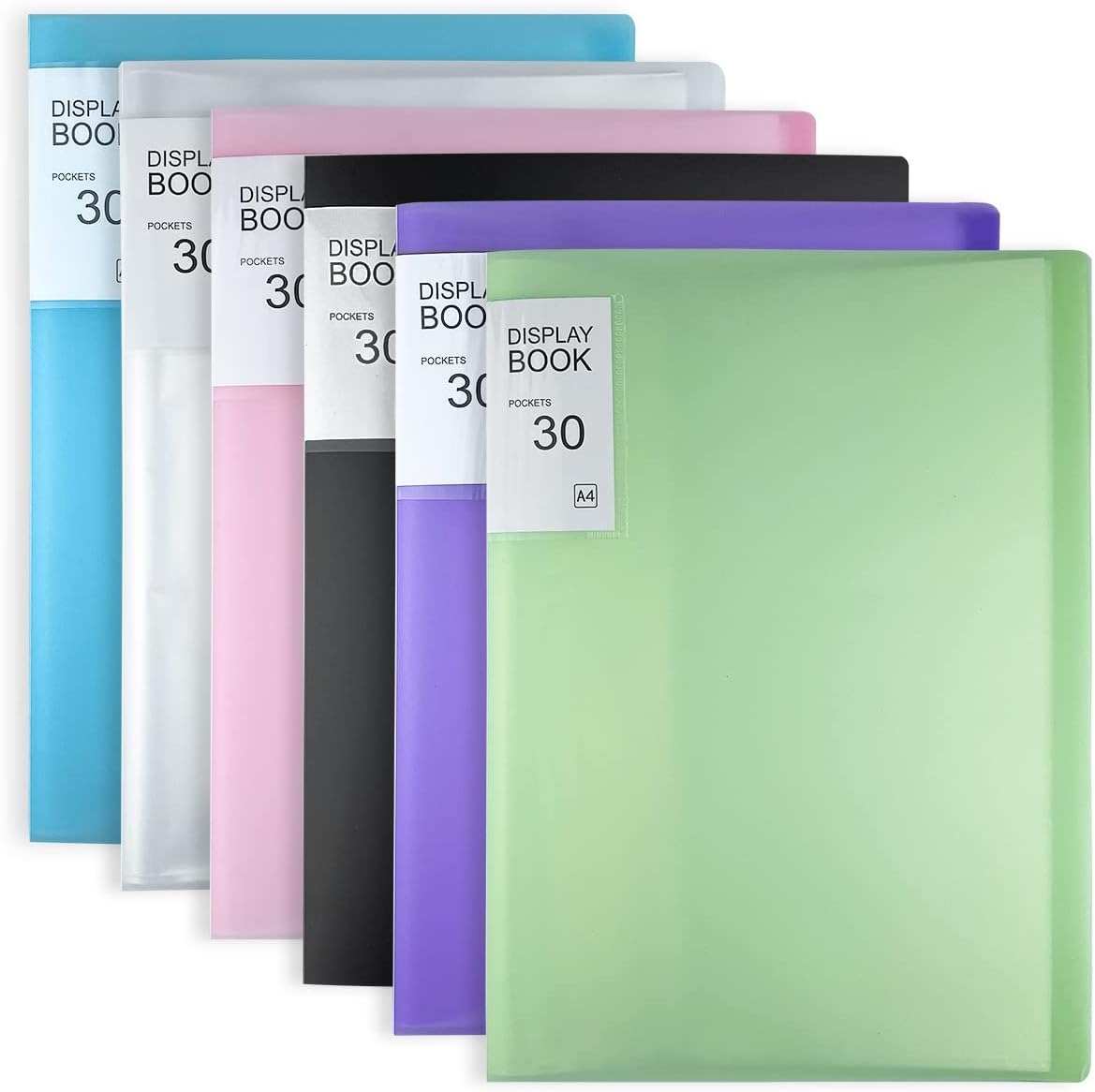 A4 Display Book 30 Pockets, Display Folders A4 with Pockets, Presentation Document Folder for School, Presentations, Filing, Insurance Financial Document, Interviews ( color may vary )