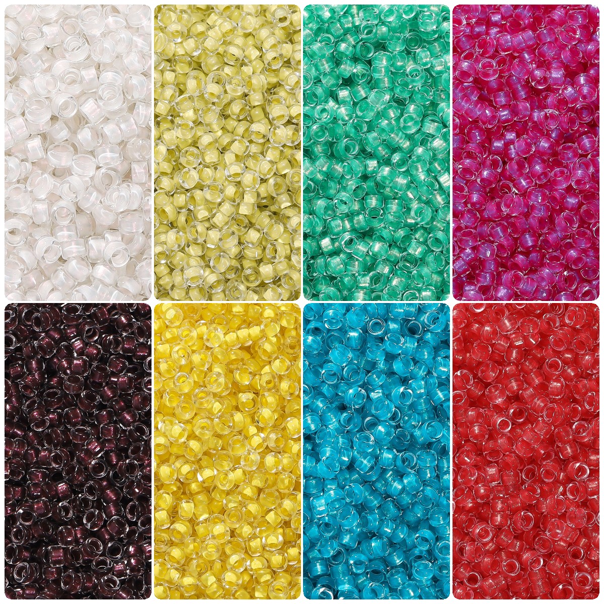 St.kunkka 300Pcs Transparent Filled Glass Beads 2.5mm Large Small Transparent Glass Sand Beads for DIY Beaded Bracelet Necklace